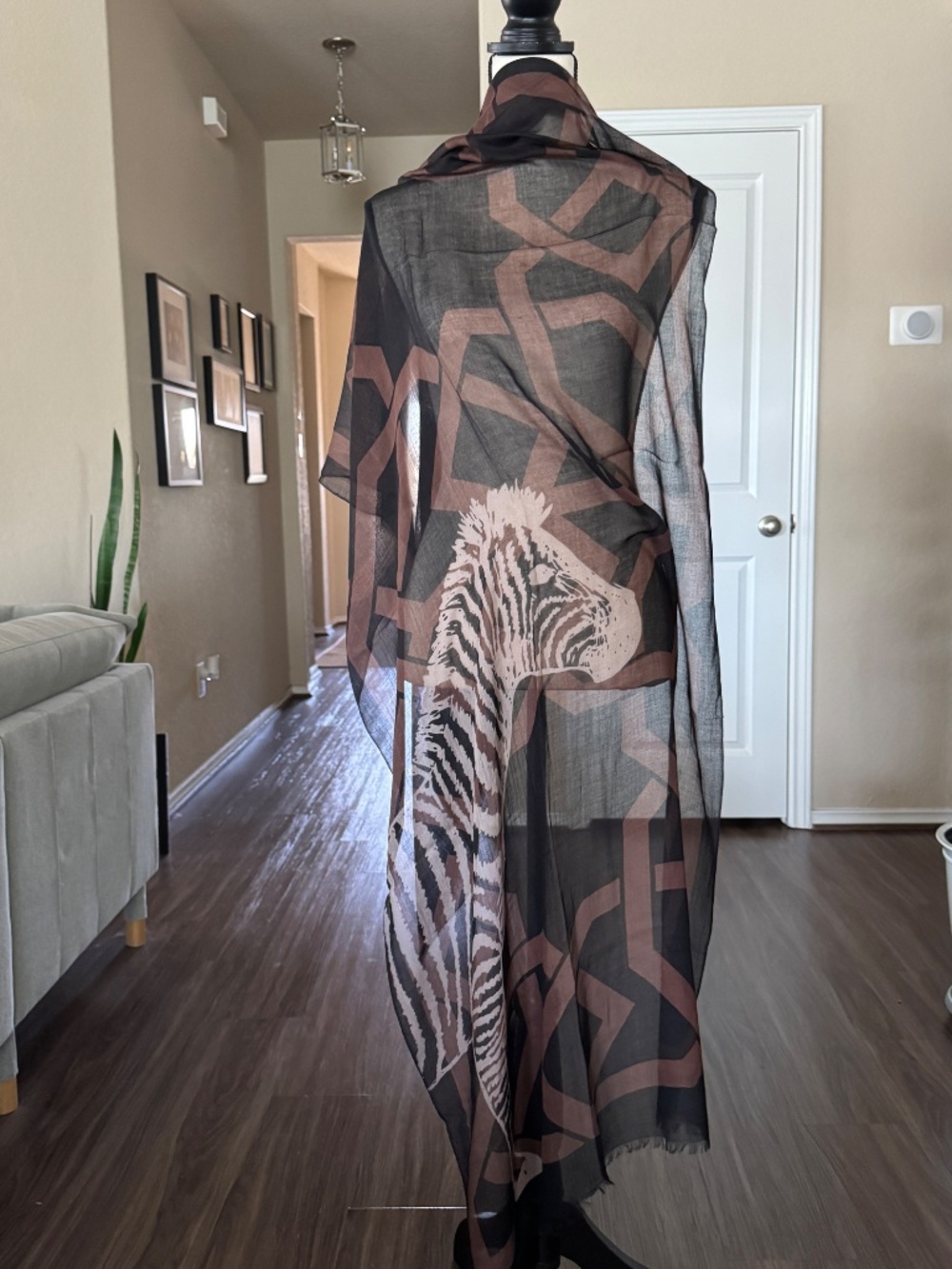 Jonathan Adler Zebra Print Scarf Shawl Wrap